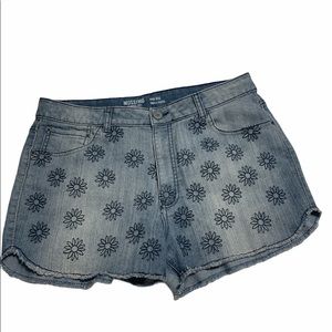 MOSSIMO DENIM JEAN SHORTS EMBROIDERED DAISY BOHO